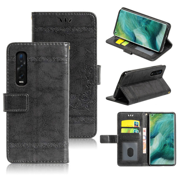 OPPO Find X Serie Einfach OPPO Find X2 Pro Handyhülle Ölwachsleder PU #1686